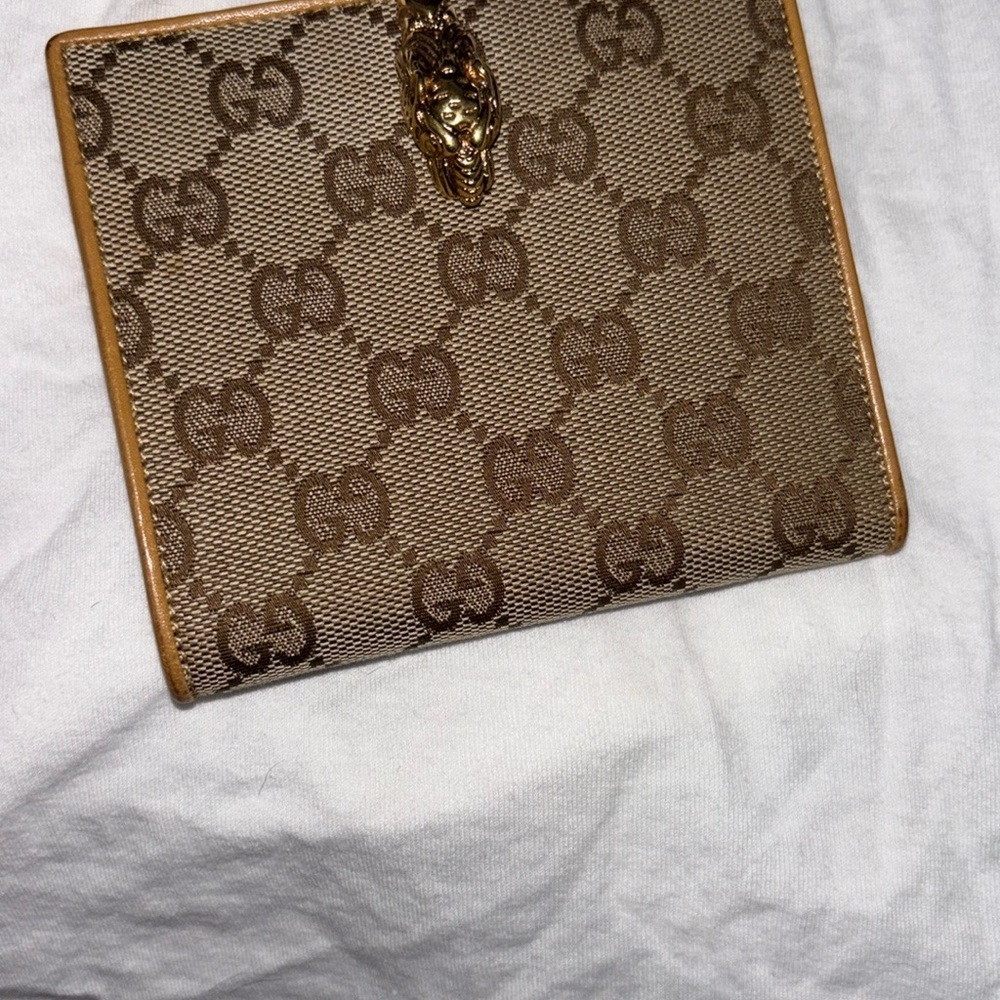 Authentic Rare Gucci Tom Ford GG monogram tiger clasp wallet